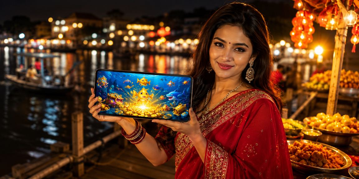 খুলনায় মাছ ধরা গেম খেলছেন একজন খেলোয়াড়